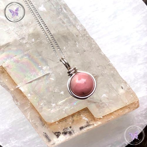 Pink Opal Wire Wrapped Pendant